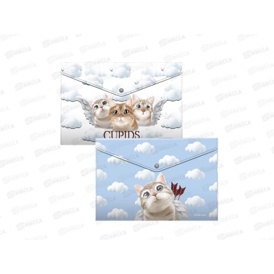 Папка-конверт пластиковая на кнопке EK Cupids 4шт, 55097 Папка-конверт пластиковая на кнопке EK Cupids 4шт, 55097