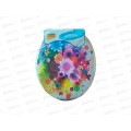 Сиденье на унитаз мягкое с рисунком  Акварельный букет *17
