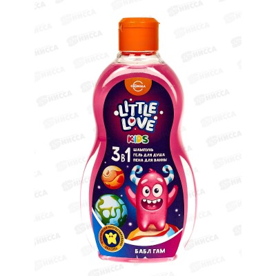 Свобода Little Love шампунь-гель+пена 3в1 Бабл гам 400г *12