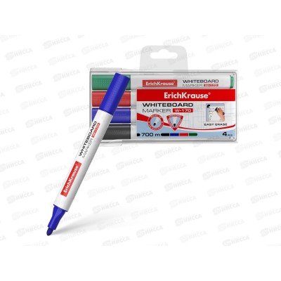 Маркер для доски EK  W-170 13047(в футляре 4цвета черный+синий+красный+зеленый) *36