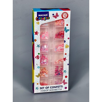 Набор конфетти декоративный12цв. М-10036*12 Набор конфетти декоративный12цв. М-10036*12