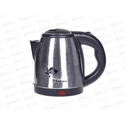 Чайник электрический SA-2124S (12) нержавеющая сталь  диск