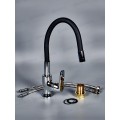 Смеситель для кухни шар., высокий гибкий излив, черный+хром, SL123BL-016F-1 Смеситель для кухни шар., высокий гибкий излив, черный+хром, SL123BL-016F-1