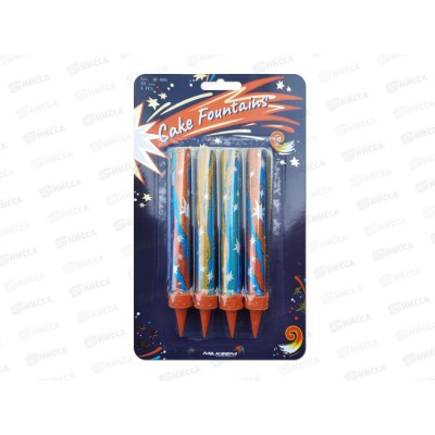 Свеча - Фонтан для торта 10см 30сек 4шт, 1502-5482, MF-004 цветное пламя Свеча - Фонтан для торта 10см 30сек 4шт, 1502-5482, MF-004 цветное пламя