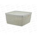 Коробка 8л БЯЗЬ с крышкой Белый ротанг М2326 *10 Коробка 8л БЯЗЬ с крышкой Белый ротанг М2326 *10