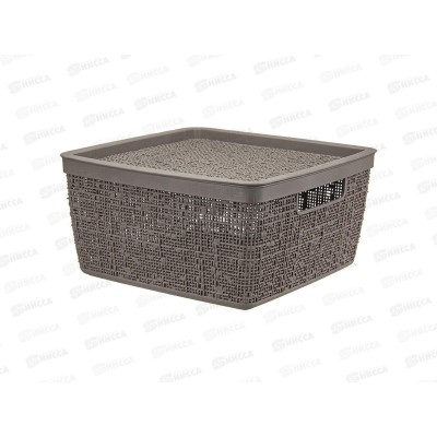 Коробка 8л БЯЗЬ с крышкой Французский серый М2326 *10 Коробка 8л БЯЗЬ с крышкой Французский серый М2326 *10