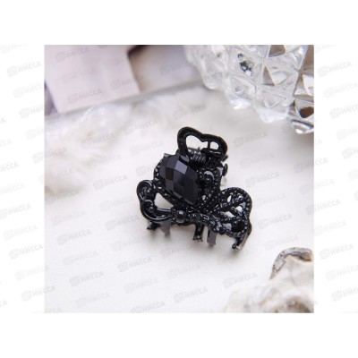 Краб  д/волос "Черный ажур" 2,3см цветок 3516945 *6
