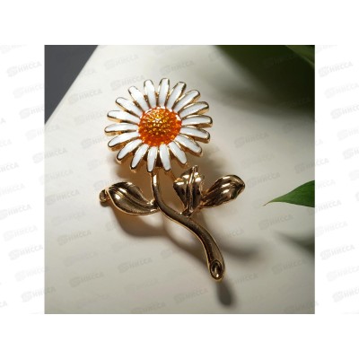 Брошь &quotЦветок&quot ромашка белый 6885358