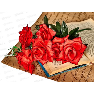 Букет камелий 40см 6голов №200 8602 *1*20/50