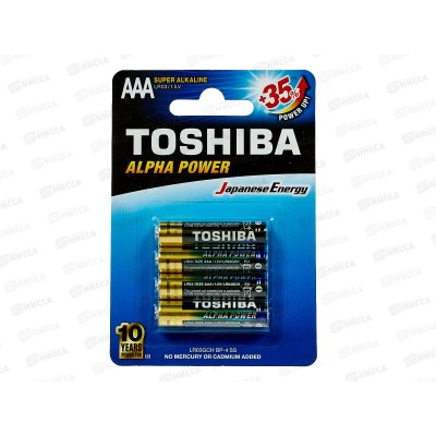 Батарейки ТОШИБА LR03 Alpha Power, BP4 *4/48/192 Батарейки ТОШИБА LR03 Alpha Power, BP4 *4/48/192
