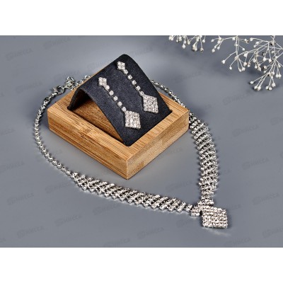 Набор бижутерии &quotСвадебный&quot колье+серьги со страз №1810