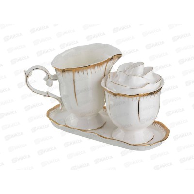 Набор Цветочная симфония 3пр Сахарница+молочник на подставке 590-075 *12 Набор Цветочная симфония 3пр Сахарница+молочник на подставке 590-075 *12