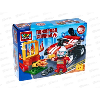 Конструктор &quotГОРОД МАСТЕРОВ&quot Пожарный на квадроцикле, 77 дет., 3633-КК