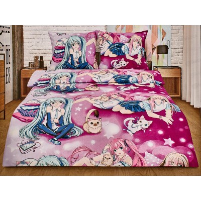 Комплект постельного белья 1.5спальный 215*150 бязь наб,пл125 Аниме с 1 наволочкой 70*70 Комплект постельного белья 1.5спальный 215*150 бязь наб,пл125 Аниме с 1 наволочкой 70*70