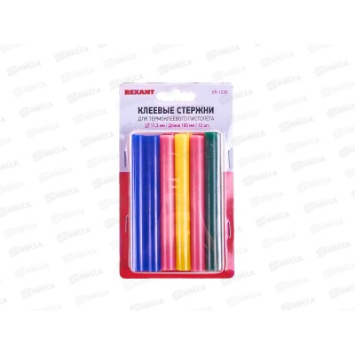 Стержни клеевые 12шт 11,2*100мм REXANT цветные, 09-1230 *10/100 Стержни клеевые 12шт 11,2*100мм REXANT цветные, 09-1230 *10/100