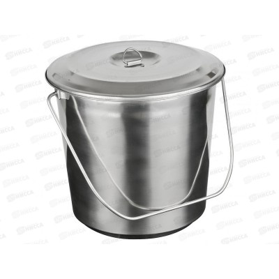 Ведро 15,0л с крышкой, нержавеющее 0100