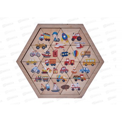 Пазлы деревянные &quotТранспорт&quot 00779 (Занимательные треугольники)