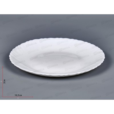 Тарелка плоская круглая d-16,5см (6/96) 100бел-твч6,5 Белье