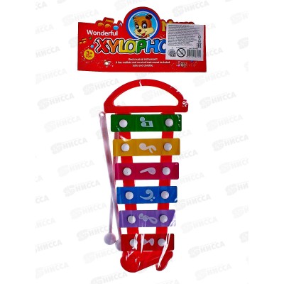 Ксилофон "Нота" (6 тонов) 2049902, в пакете (24х2,7х11см) Ксилофон "Нота" (6 тонов) 2049902, в пакете (24х2,7х11см)