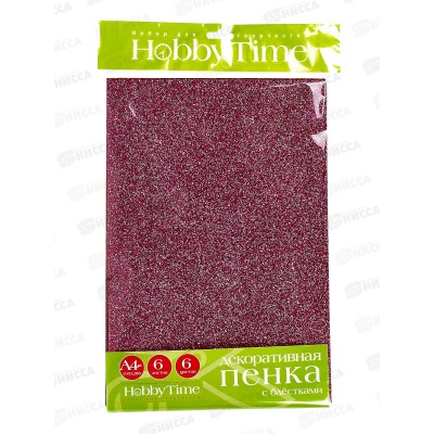 Фоамиран АЛЬТ с блестками 6л/6цв, 11-406-159 *20