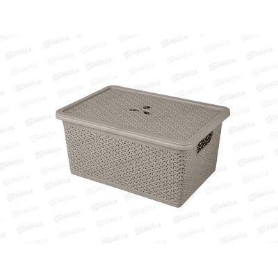 Корзина 15л &quotWenge&quot 398*273*177мм с крышкой серый 221305935/04