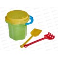Набор песочный №101, 01801 (ведро-цветок 0,3л, сито, грабли, совок) *75 Набор песочный №101, 01801 (ведро-цветок 0,3л, сито, грабли, совок) *75