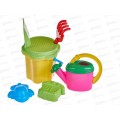 Набор песочный №109, 01809 (ведро-цветок 0,7л, сито, грабли 20см, совок 21см, 2 формочки, лейка 0,3л) *20 Набор песочный №109, 01809 (ведро-цветок 0,7л, сито, грабли 20см, совок 21см, 2 формочки, лейка 0,3л) *20