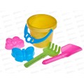 Набор песочный №112, 01812 (ведро 0,8л, совок 19см, грабли 19см, 2 формочки) *36 Набор песочный №112, 01812 (ведро 0,8л, совок 19см, грабли 19см, 2 формочки) *36