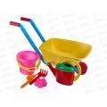 Набор песочный №113, 01813 (тачка, ведро 1,4л, лейка 0,8л, совок 19см, грабли 19см, 2 формочки) *2