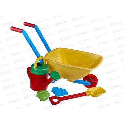 Набор песочный №130, 01830 (тачка, лопата сред., лейка 1л, 3 формы) *2 Набор песочный №130, 01830 (тачка, лопата сред., лейка 1л, 3 формы) *2