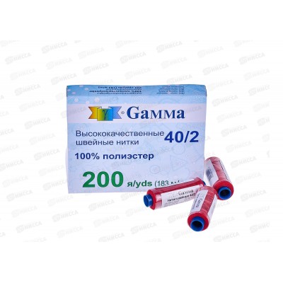 Нитки "Gamma" (полиэстер) №114 темно-красный 183м 200 я 40/2 *10 Нитки "Gamma" (полиэстер) №114 темно-красный 183м 200 я 40/2 *10