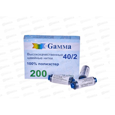 Нитки &quotGamma&quot (полиэстер) №346 темно-серый 183м 200 я 40/2  *10
