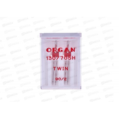 Иглы для бытовых швейных машин "ORGAN" 90/2 2шт в пенале 5102049 двойные Иглы для бытовых швейных машин "ORGAN" 90/2 2шт в пенале 5102049 двойные
