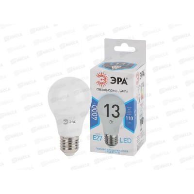 Лампа светодиодная ЭРА STD LED A60-13W-840-E27 13Вт 4000К *10/100