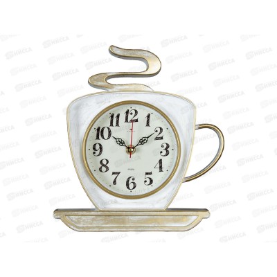 Часы настенные &quot21 Век&quot 2523-004  чашка, Классика Рубин белый с золотом
