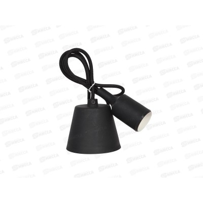 Электропатрон IN HOME E27 силиконовый со шнуром 1м, черный