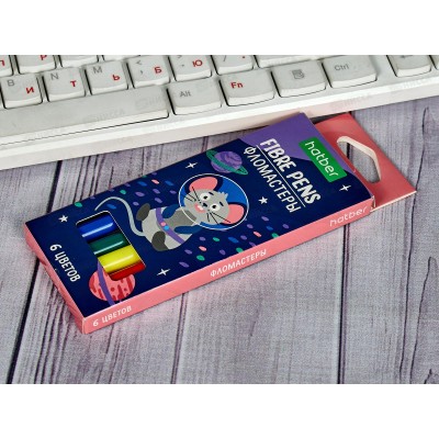 Фломастеры 6 цветов Hatber, Космос,077345 *24/480 Фломастеры 6 цветов Hatber, Космос,077345 *24/480