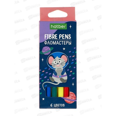 Фломастеры 6 цветов Hatber, Космос,077345 *24/480