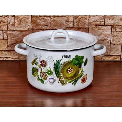 Кастрюля 3,0л эмалированная 01-1612/4 Веган *4