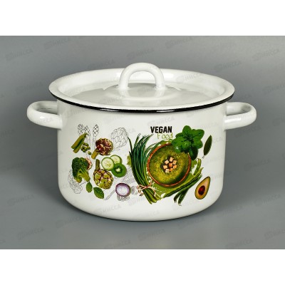 Кастрюля 3,0л эмалированная 01-1612/4 Веган *4
