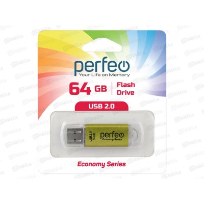 Флеш-карта Perfeo USB 64Gb E01 Gold economy series