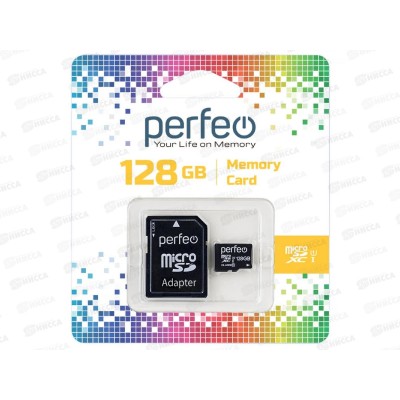 Карта памяти PERFEO microSDXC128Gb (class10) UHS-1 без адаптера