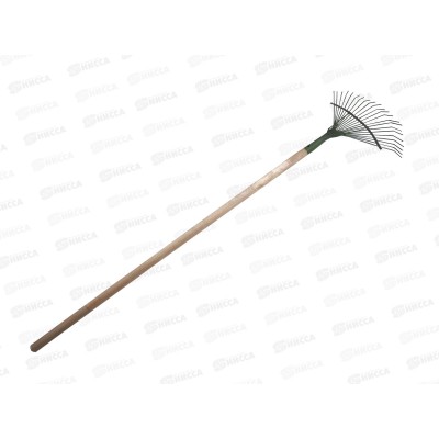 Грабли веерные проволочные порошок 22 зуба (Павлово) с черенком