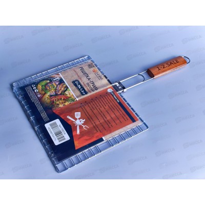 Решетка-гриль 1-2 Sale плоская 31*24*1,5см /50см хром,сталь/дер 795374 Решетка-гриль 1-2 Sale плоская 31*24*1,5см /50см хром,сталь/дер 795374