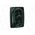 Розетка Эра открытой установки, 2*2P+Е IP20, антрацит, 12-2106-05 *10/100 Розетка Эра открытой установки, 2*2P+Е IP20, антрацит, 12-2106-05 *10/100