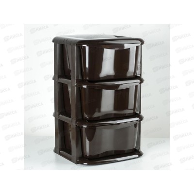 Комод 3-х секционный  &quotДомовой&quot шоколадный Ангарск (без ножек) *1