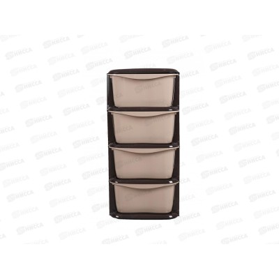 Комод 4-х секционный  &quotДомовой&quot шоколадный-кофе с молоком Ангарск (без ножек) *1