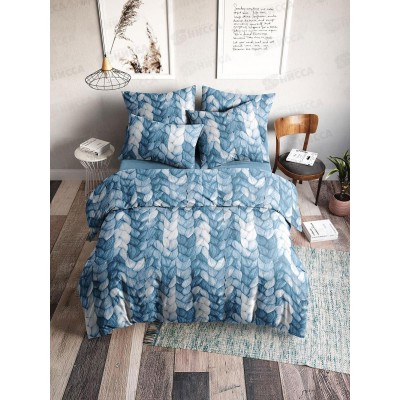 Комплект постельного белья 2,0 спальный с евро простынь  Поплин 120гр НН Вязка 70868-1+70682-2