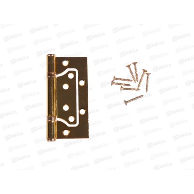 Петля без врезки 100*75*2,5 GР золото 2BB Сазар *2