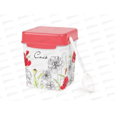 Емкость &quotМаки&quot 1,2л (соль) с ложкой М4829 *12